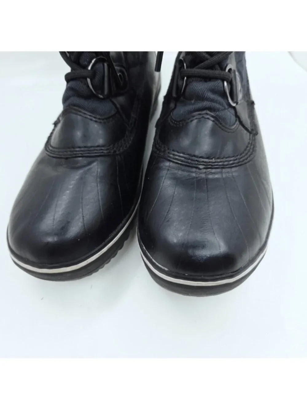 JBU Lorna Black Faux Fur Lined Quilted Lace Up Winter Snow Boots Women's Size 6